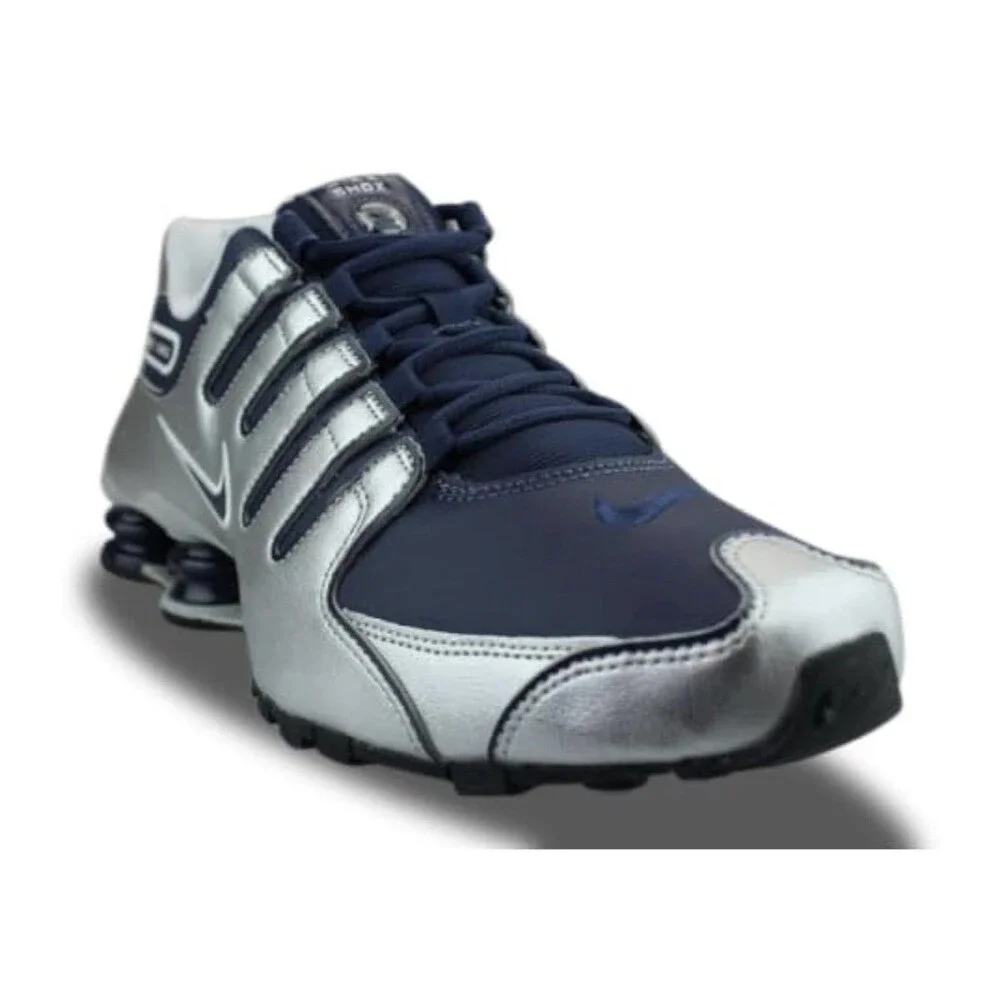 Nike Shox NZ Shoes Midnight Navy Silver Black 378341402 Men's - 10.5 ((No Lid))